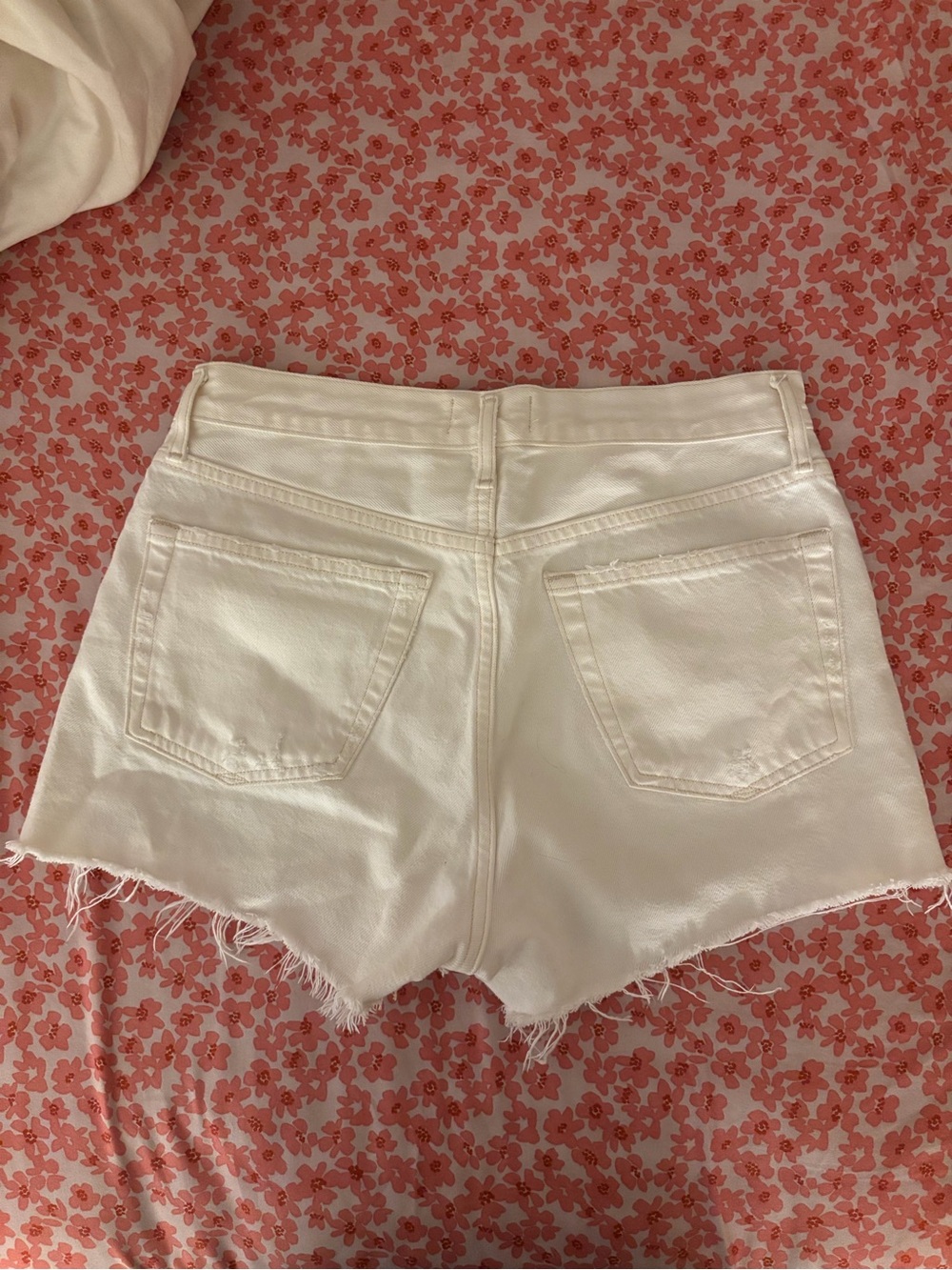 Agolde White Denim Cutoff Shorts - Picture 3 of 3
